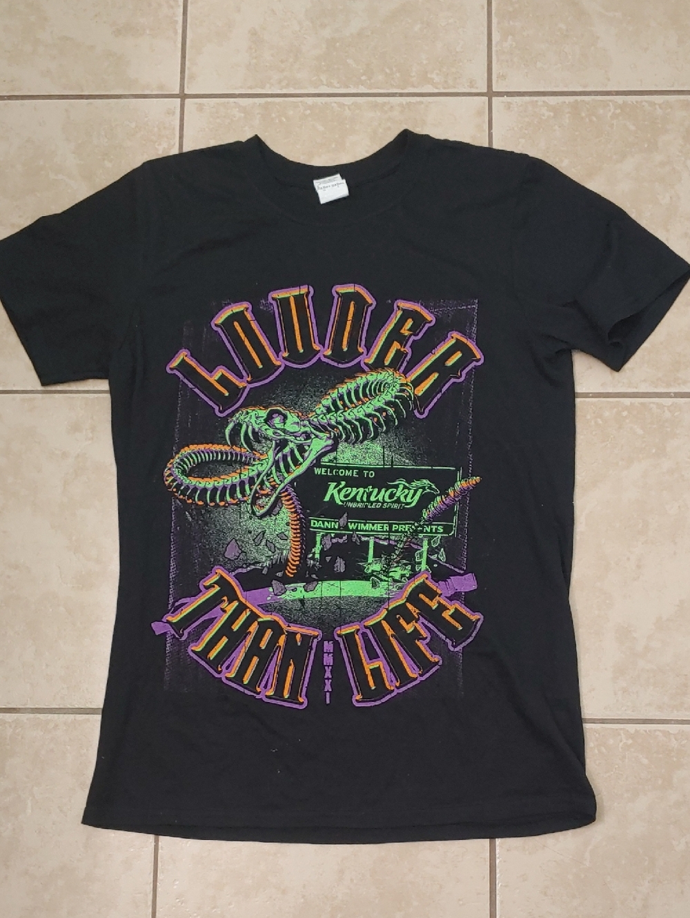 Louder Than Life Festival T Shirt 2021 Neon Black Concert Tee Unisex Size S
